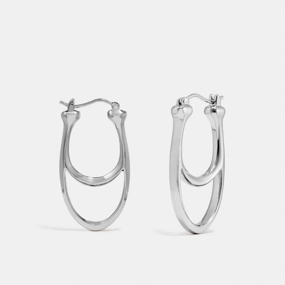 Coach Jewelry - ⬇️Coach Signature Hoop Earrings
